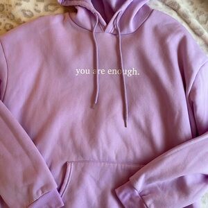 light purple women's hoodie you are enough